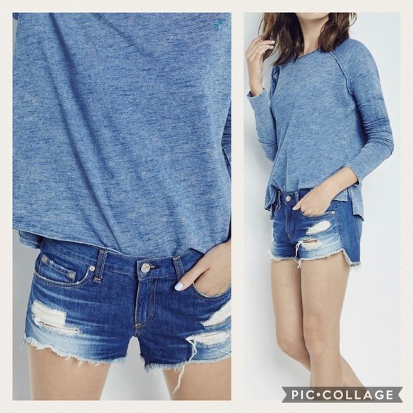 Rag & Bone 26 Cut Off Denim Shorts In Freeport